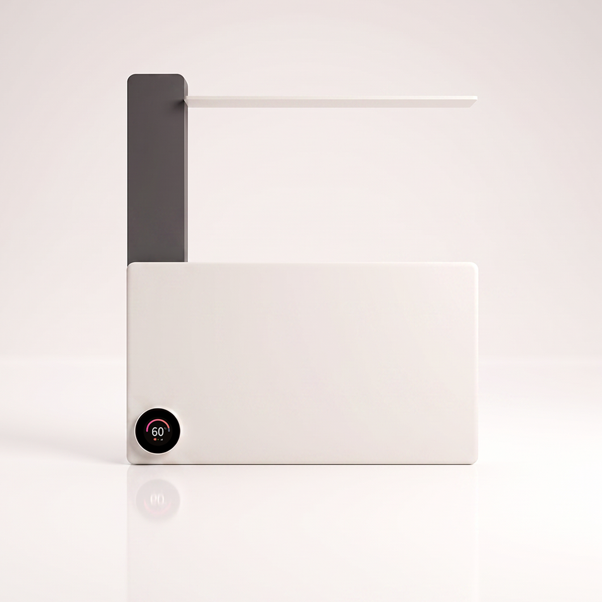 Toalheiro Térmico Smart Best-C Thermolux branco, com prateleira superior e display circular marcando 60 °C